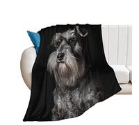 Bed Blanket Miniature Schnauzer Portrait Throw Blanket Cosy Microfiber Sleeping Blanket For Sofa Settees Adults 50" X 60"