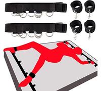 Bed Bondage Restraints Kit Sex Bondage Restraint Toys with Wrist Ankle Cuff Adjustable Bed Restraining Set Hogtie BDSM Sex Game Play Sex Tie Downs Under Mattress for Adults Couple Queen King