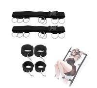 Bed Bondage Restraints Kit Sex Restraining Bondage BDSM Kit Restraints Sex Straps Collection and Ankle Cuffs Tied Down on Bed Bondaged Adult Kit SM Toys