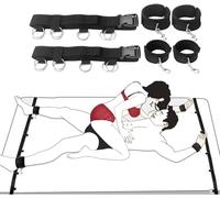 Bed Bondage Restraints Kit Sex Restraining Bondage BDSM Kit Restraints Sex Straps Collection and Ankle Cuffs Tied Down on Bed Bondaged Adult Kit SM Toys