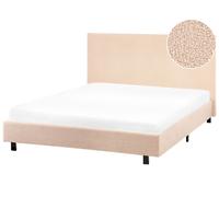 Beliani Bed Boucle ALBI 120 x 200 cm (EU Small Double) Beige
