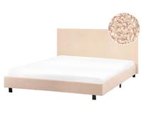 Bed Boucle ALBI 160 x 200 cm (EU King Size) Beige