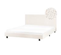 Beliani Bed Boucle Albi 160 X 200 Cm Eu King Size Off-white, White