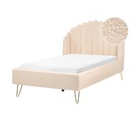 Bed Boucle AMBILLOU 120 x 200 cm (EU Small Double) Beige