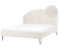 Bed Boucle AMBILLOU 160 x 200 cm (EU King Size) Off-White