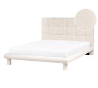 Bed Boucle CRESSAT 140 x 200 cm (EU Double) Off-White