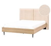 Bed Boucle IZERNORE 140 x 200 cm (EU Double) Beige