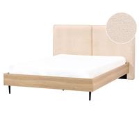 Bed Boucle IZERNORE 160 x 200 cm (EU King Size) Beige