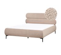 Bed Boucle LESSAY 160 x 200 cm (EU King Size) Taupe