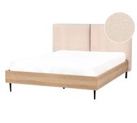 Bed Boucle LIMANTON 140 x 200 cm (EU Double) Beige