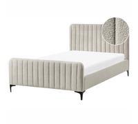 Bed Boucle LUNAN 120 x 200 cm (EU Small Double) Beige