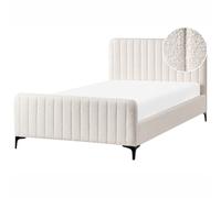 Bed Boucle LUNAN 120 x 200 cm (EU Small Double) Off-White