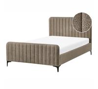 Bed Boucle LUNAN 120 x 200 cm (EU Small Double) Taupe