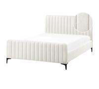 Bed Boucle LUNAN 140 x 200 cm (EU Double) Off-White
