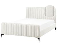 Bed Boucle LUNAN 140 x 200 cm (EU Double) Off-White