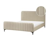Bed Boucle LUNAN 160 x 200 cm (EU King Size) Beige