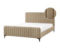 Bed Boucle LUNAN 160 x 200 cm (EU King Size) Taupe