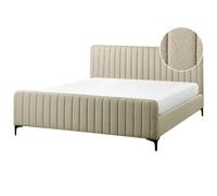 Beliani Bed Boucle Lunan 180 X 200 Cm (Eu Super King) Beige