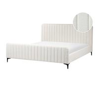 Bed Boucle LUNAN 180 x 200 cm (EU Super King) Off-White
