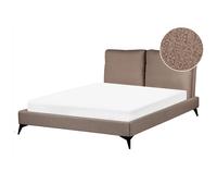 Bed Boucle MELLE 140 x 200 cm (EU Double) Brown