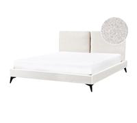 Bed Boucle MELLE 160 x 200 cm (EU King Size) Off-White