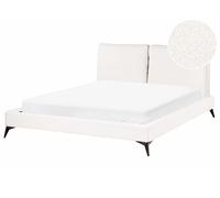 Bed Boucle MELLE 160 x 200 cm (EU King Size) Off-White