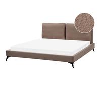 Bed Boucle MELLE 180 x 200 cm (EU Super King) Brown
