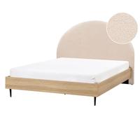 Bed Boucle MILLAY 140 x 200 cm (EU Double) Beige