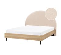 Bed Boucle MILLAY 160 x 200 cm (EU King Size) Beige