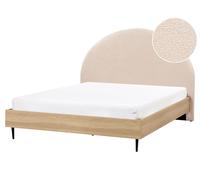 Bed Boucle MILLAY 160 x 200 cm (EU King Size) Beige