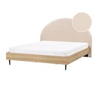 Bed Boucle MILLAY 180 x 200 cm (EU Super King) Beige