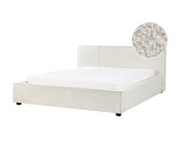 Bed Boucle MIRANDE 160 x 200 cm (EU King Size) Off-White