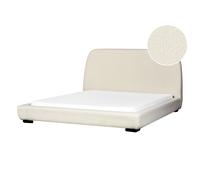 Bed Boucle ROISEL 160 x 200 cm (EU King Size) Light Beige