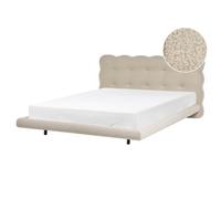 Bed Boucle SOULISSE 160 x 200 cm (EU King Size) Beige