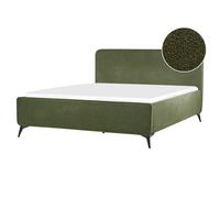 Bed Boucle VALOGNES 160 x 200 cm (EU King Size) Dark Green