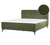 Bed Boucle VALOGNES 160 x 200 cm (EU King Size) Dark Green