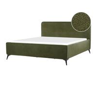 Bed Boucle VALOGNES 180 x 200 cm (EU Super King) Dark Green