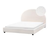 Bed Boucle VAUCLUSE 140 x 200 cm (EU Double) Off-White