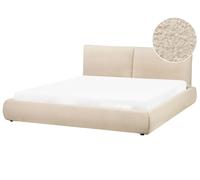 Bed Boucle VINAY 180 x 200 cm (EU Super King) Light Beige