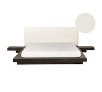 Bed Boucle ZEN 160 x 200 cm (EU King Size) Dark Ash Wood