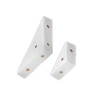 Bed Brackets 10PCS White Thickened Three Sided Corner Code 90 Degree Right Angle Bracket for Bed Reinforcement Accessories (Small)