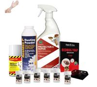 Bed Bug Dust Mite Killer Kit for Bedbug Infestations Bed Bug Killer Kit Bedbug Spray Foggers Smoke Bomb Powder & Traps Suitable for Amateur Use Treats Mattresses, Beds and Furniture (All in One)