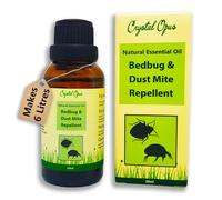 Bed Bug & Dust Mite Natural Repellent. Safe for Humans & Pets. Smells Beautiful. Makes 6 litres. Spray Beds, Sofas, Carpets, Floors, Furniture, Fabrics & Surfaces. Essential Oil Blend. Crystal Opus
