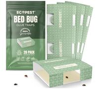 Bed Bug Glue Traps - 20 Pack | Sticky Pest Control Trap and Bed Bug Killer | Adhesive Crawling Insect Interceptors, Trap, Monitor, and Detector for Treatment of Bed Bugs and Other Indoor Pests