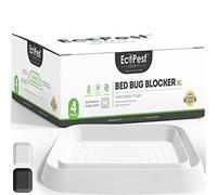Bed Bug Interceptors - 4 Pack | Bed Bug Blocker (XL) Interceptor Traps (White) | Extra Large Insect Trap for Bed Legs | No Chemicals or Pesticides | Monitor, Detector, and Trap for Bed Bugs