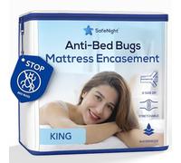 Bed Bugs Mattress Protector - King Size 150x200cm - Zipped Complete Cover - Blocks Bed Bugs and Dust Mites - Soft Waterproof Cotton Surface - Stretch-Fitted (16-32cm Depth)