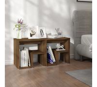 Bed cabinet 2 pcs Smoked oak 40x30x40 cm Engineered wood Nightstand Modern style