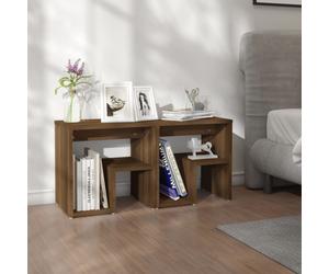 Bed cabinet 2 pcs Smoked oak 40x30x40 cm Engineered wood Nightstand Modern style