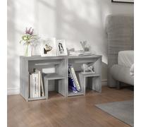 Bed Cabinet 2pcs Grey Sonoma 40x30x40 cm Engineered Wood Smoked Oak Nightstand.