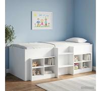 Bed Cabinet 4 Shelves 66 x 33 x 48 cm White Engineered Wood Set of 2